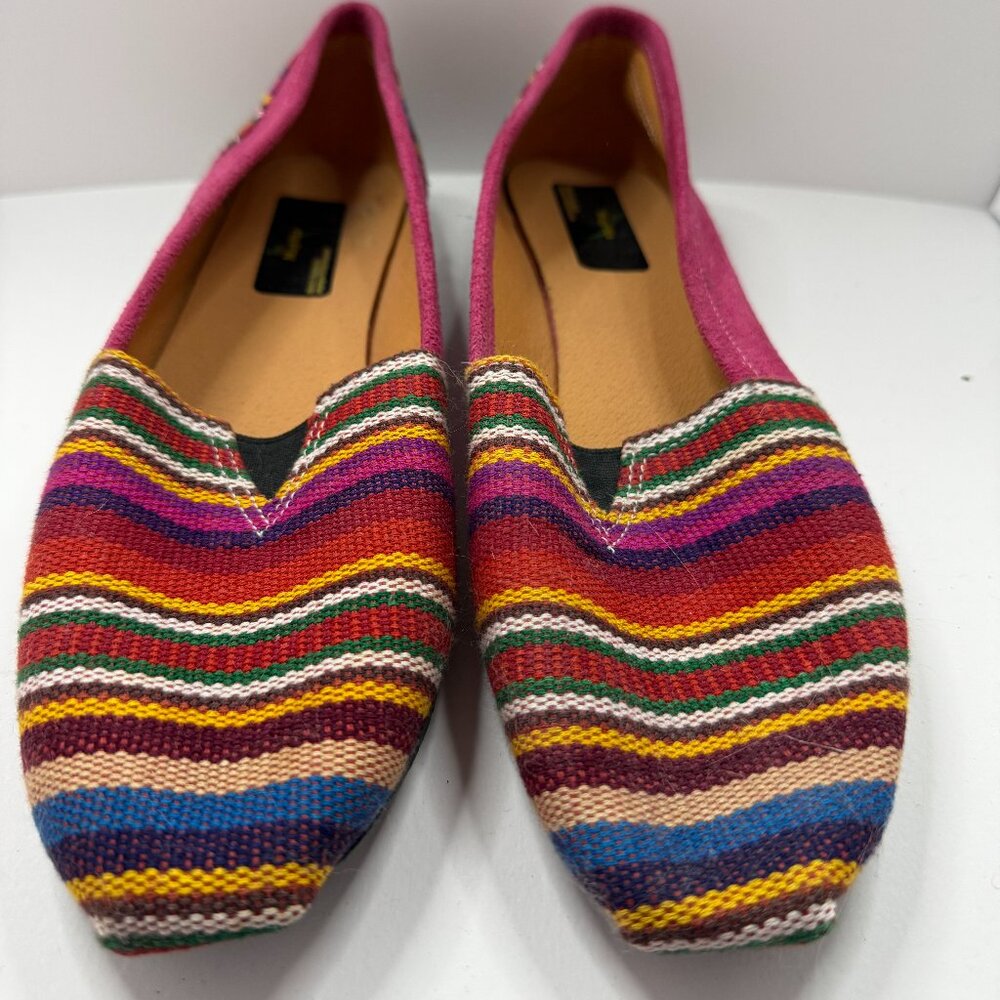 PUMA Women's striped multicolor woven step-in flats